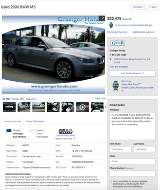 Illustration for article titled Didn't realize how cheap E60 M5s had gotten